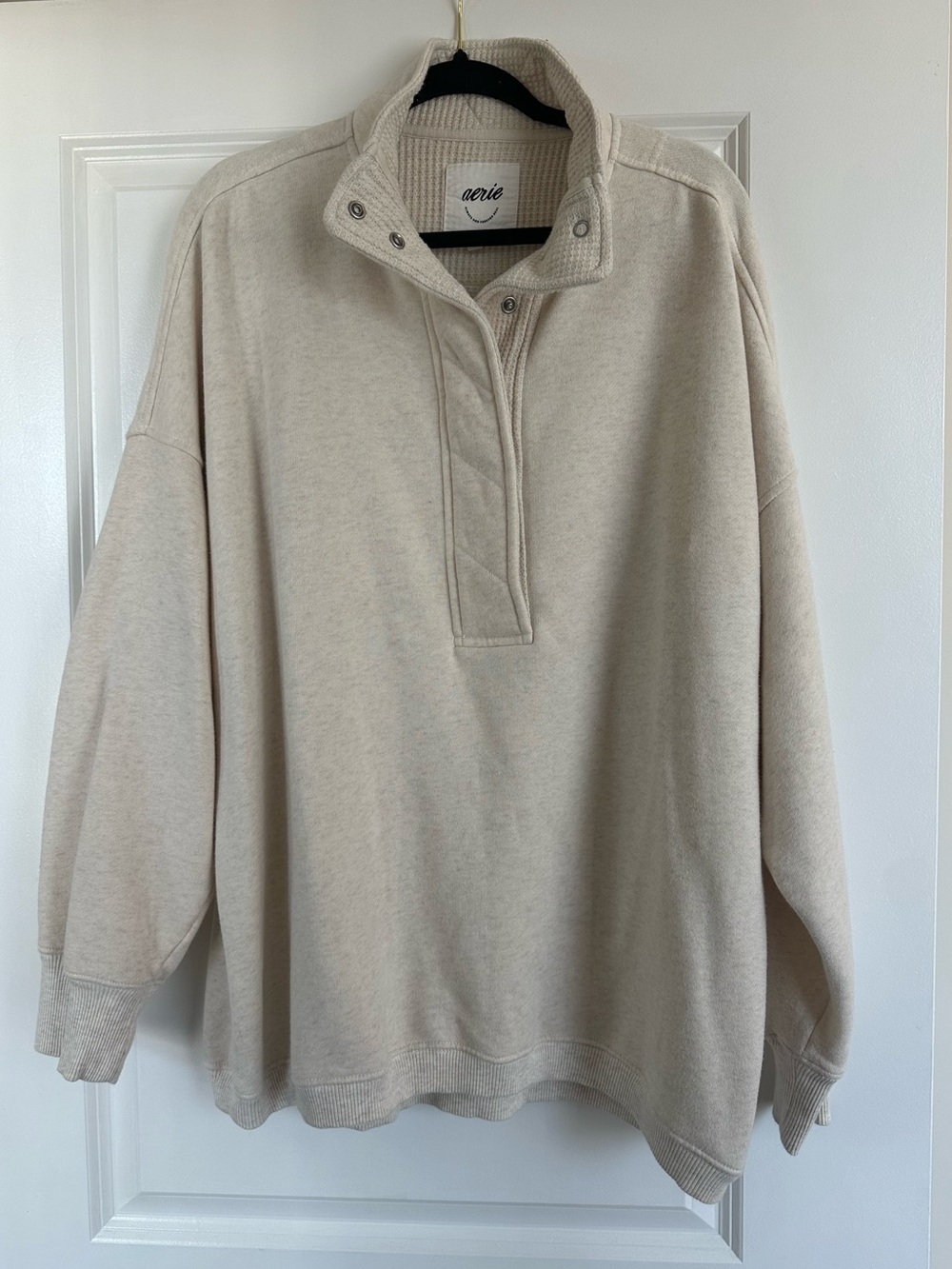 Aerie Quarter Snap Oversized Sweatshirt